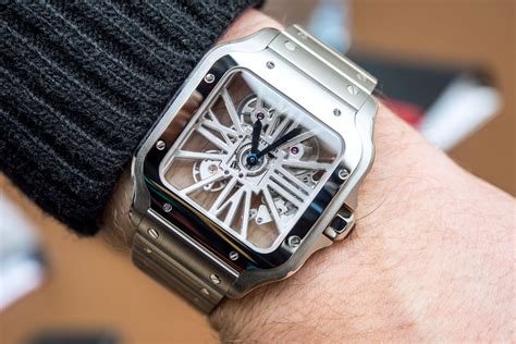 santos de cartier skeleton watch|cartier santos skeleton diamond.